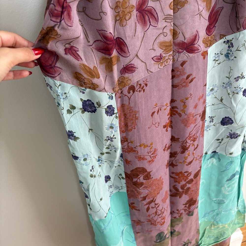 Citron Santa Monica floral Maxi Dress Size Medium color block patchwork vintage - Picture 12 of 12